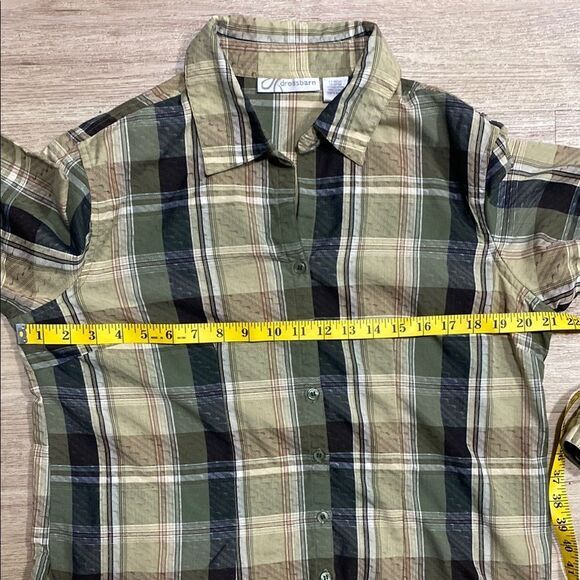 2 Dressbarn Blouses L Vintage-Inspired Button Downs, Plaid & Embroidered Stripe - Picture 12 of 15
